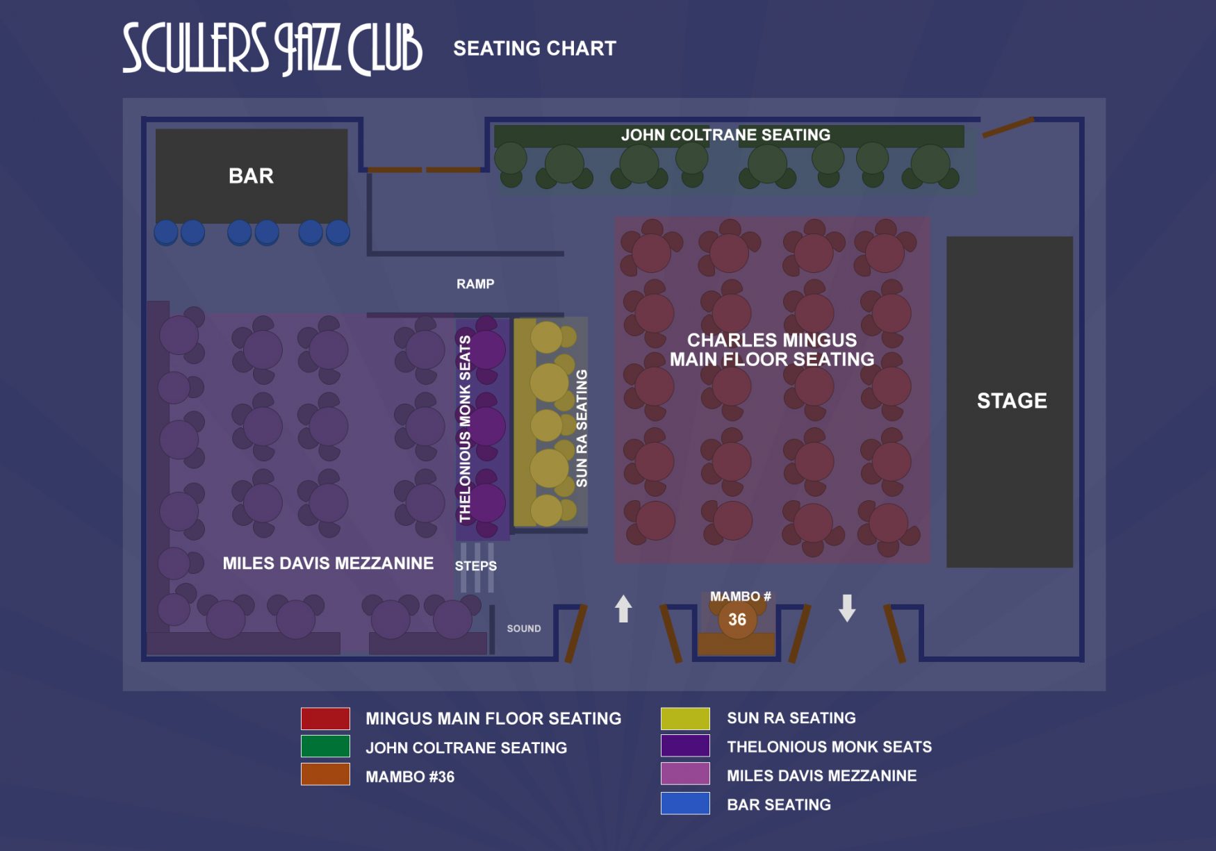 Scullers Jazz Club | Scullers Seating Chart